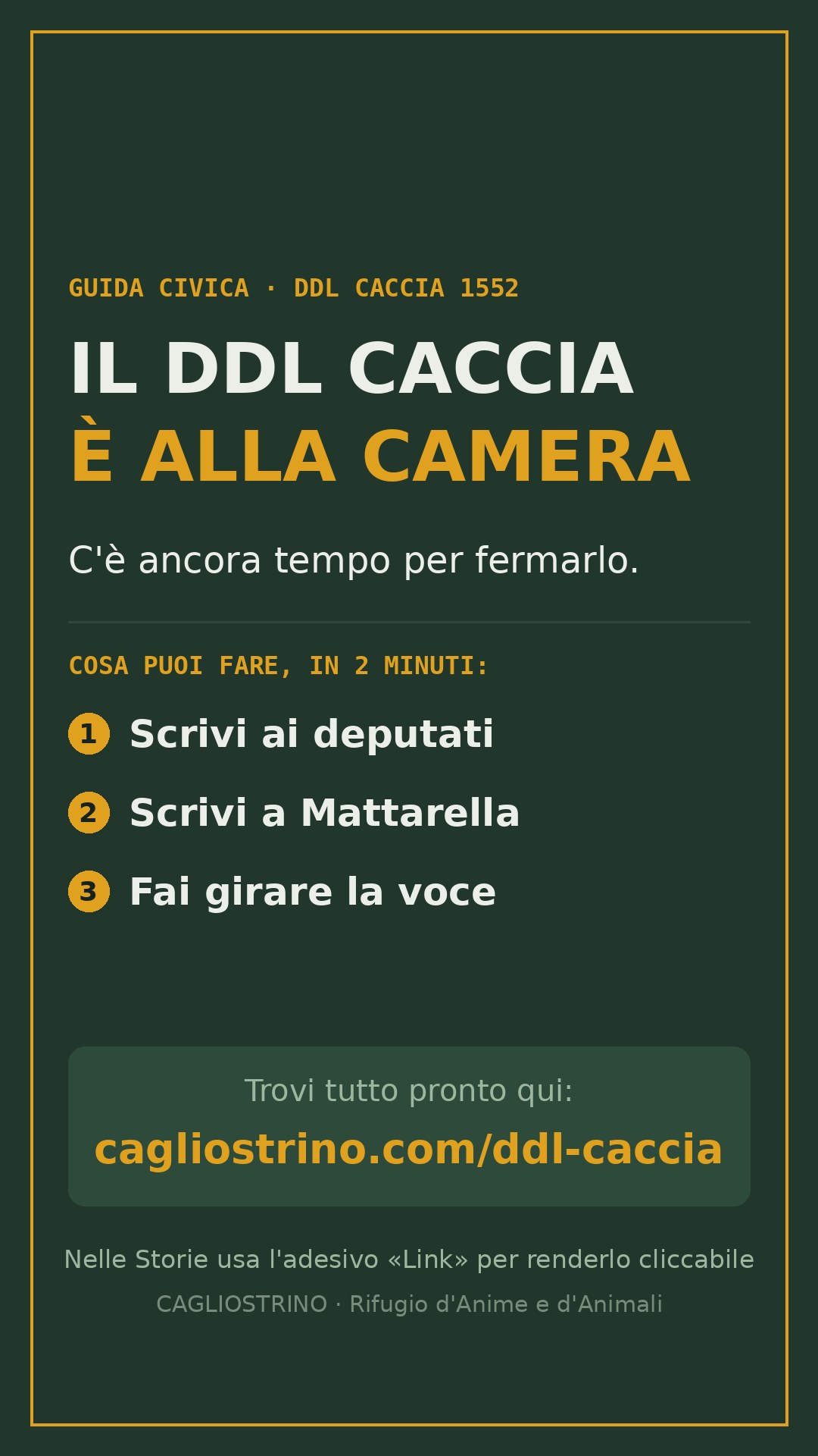 DDL Caccia 1552: il momento di farsi sentire è adesso