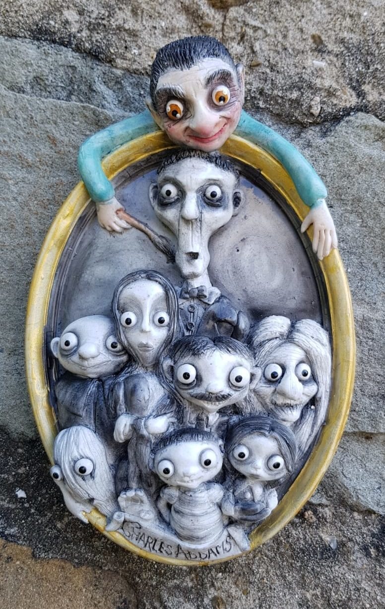 Charles Addams e la sua Famiglia Addams Quadro 3D