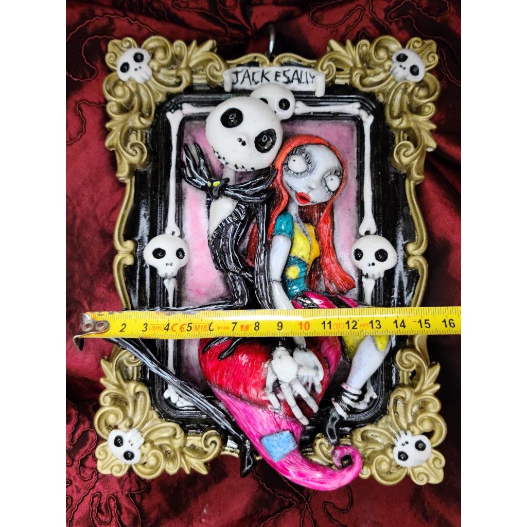 Tim Burton Jack & Sally (Nightmare Before Christmas) Quadro tridimensionale