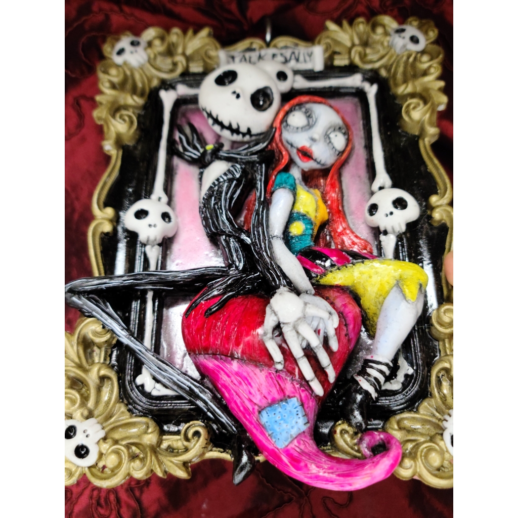 Tim Burton Jack & Sally (Nightmare Before Christmas) Quadro tridimensionale
