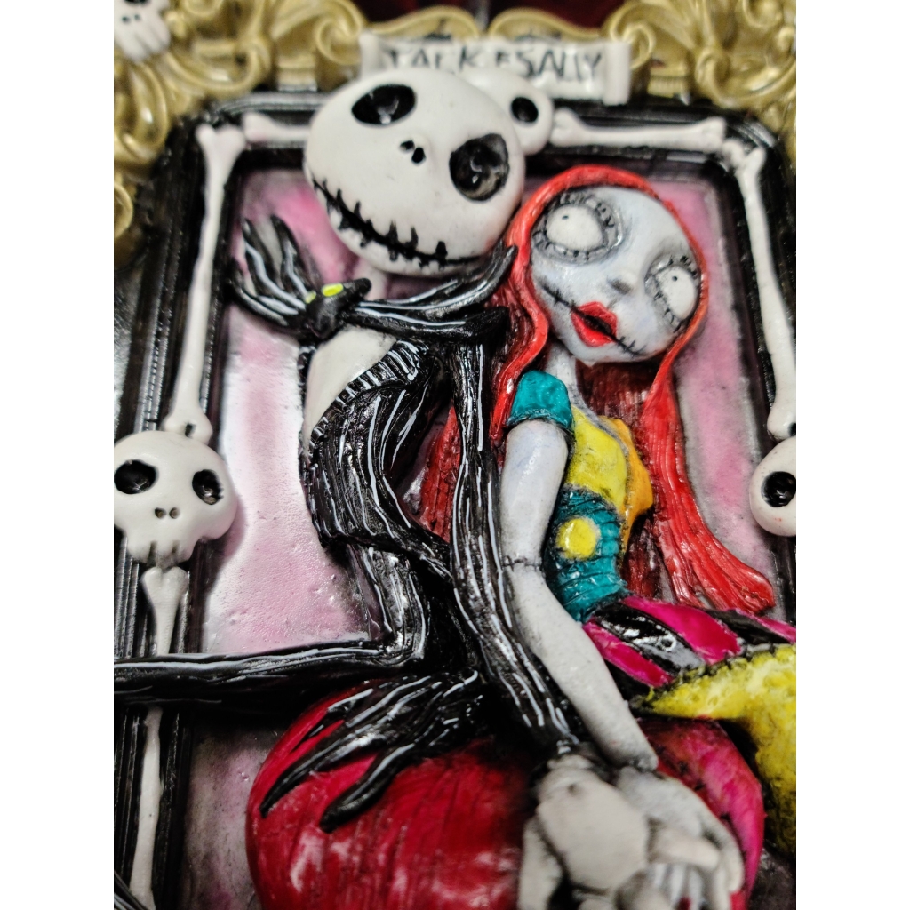 Tim Burton Jack & Sally (Nightmare Before Christmas) Quadro tridimensionale