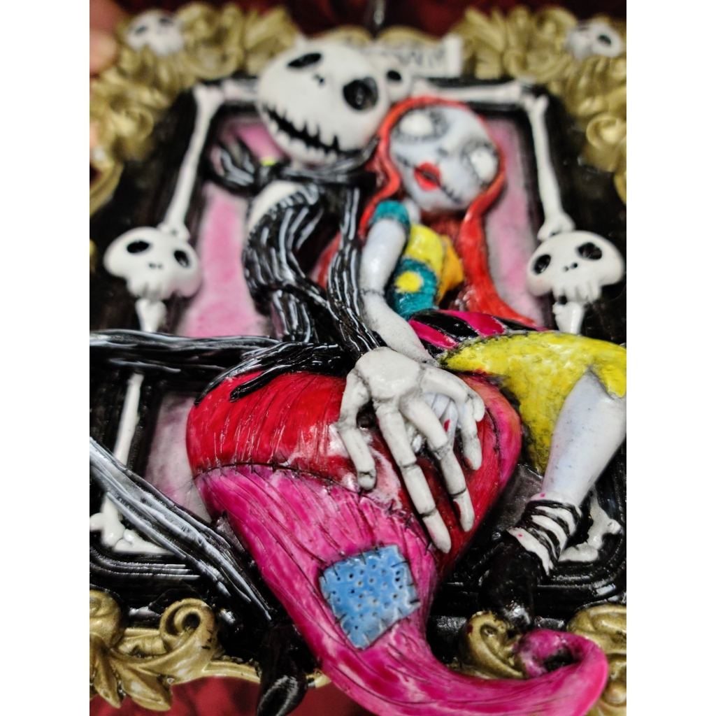 Tim Burton Jack & Sally (Nightmare Before Christmas) Quadro tridimensionale