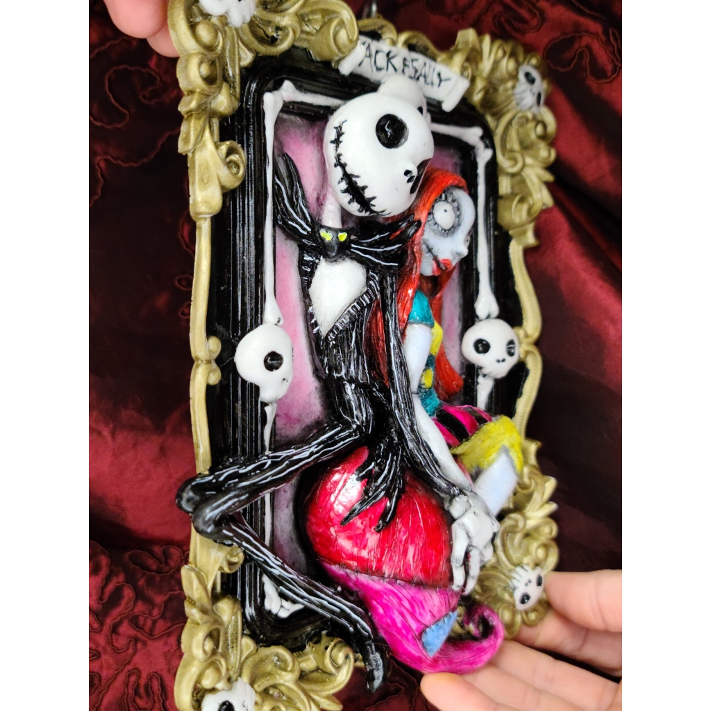Tim Burton Jack & Sally (Nightmare Before Christmas) Quadro tridimensionale