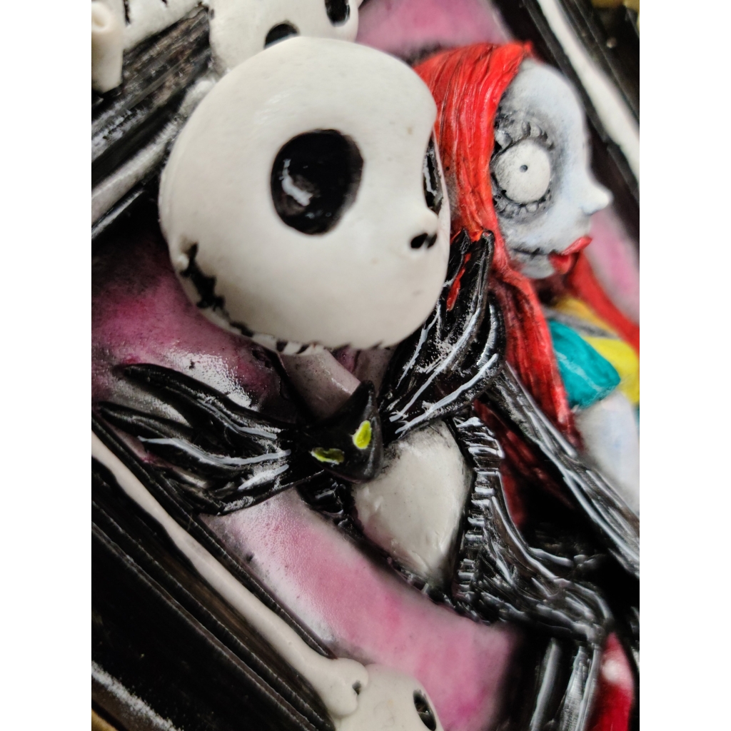 Tim Burton Jack & Sally (Nightmare Before Christmas) Quadro tridimensionale