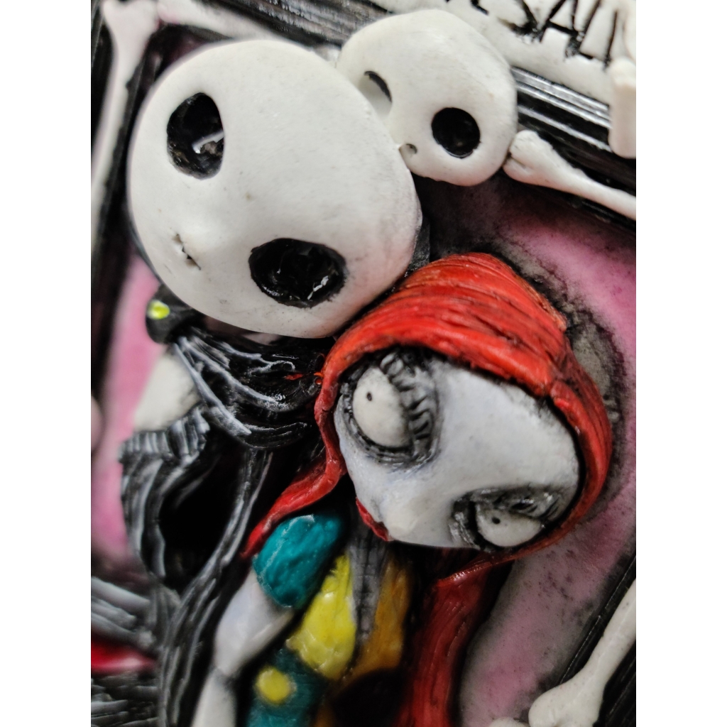 Tim Burton Jack & Sally (Nightmare Before Christmas) Quadro tridimensionale