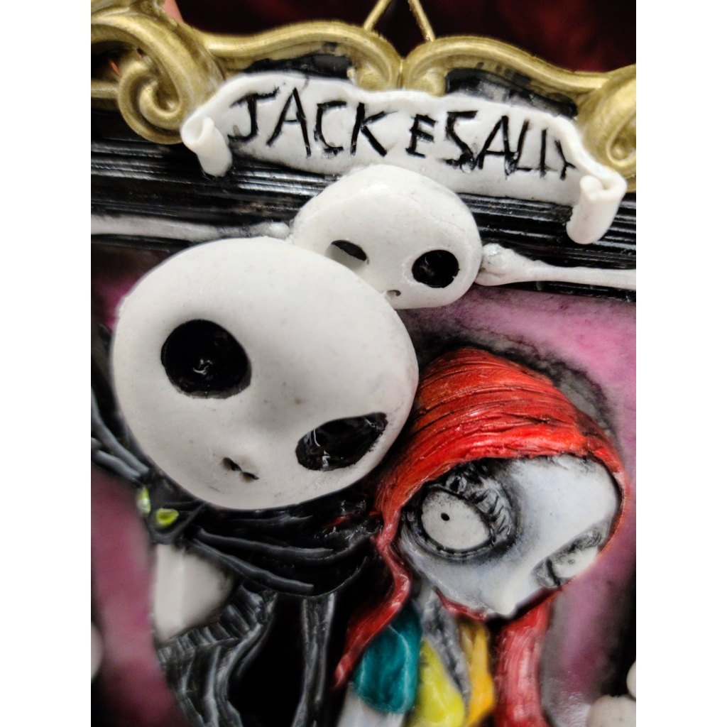 Tim Burton Jack & Sally (Nightmare Before Christmas) Quadro tridimensionale