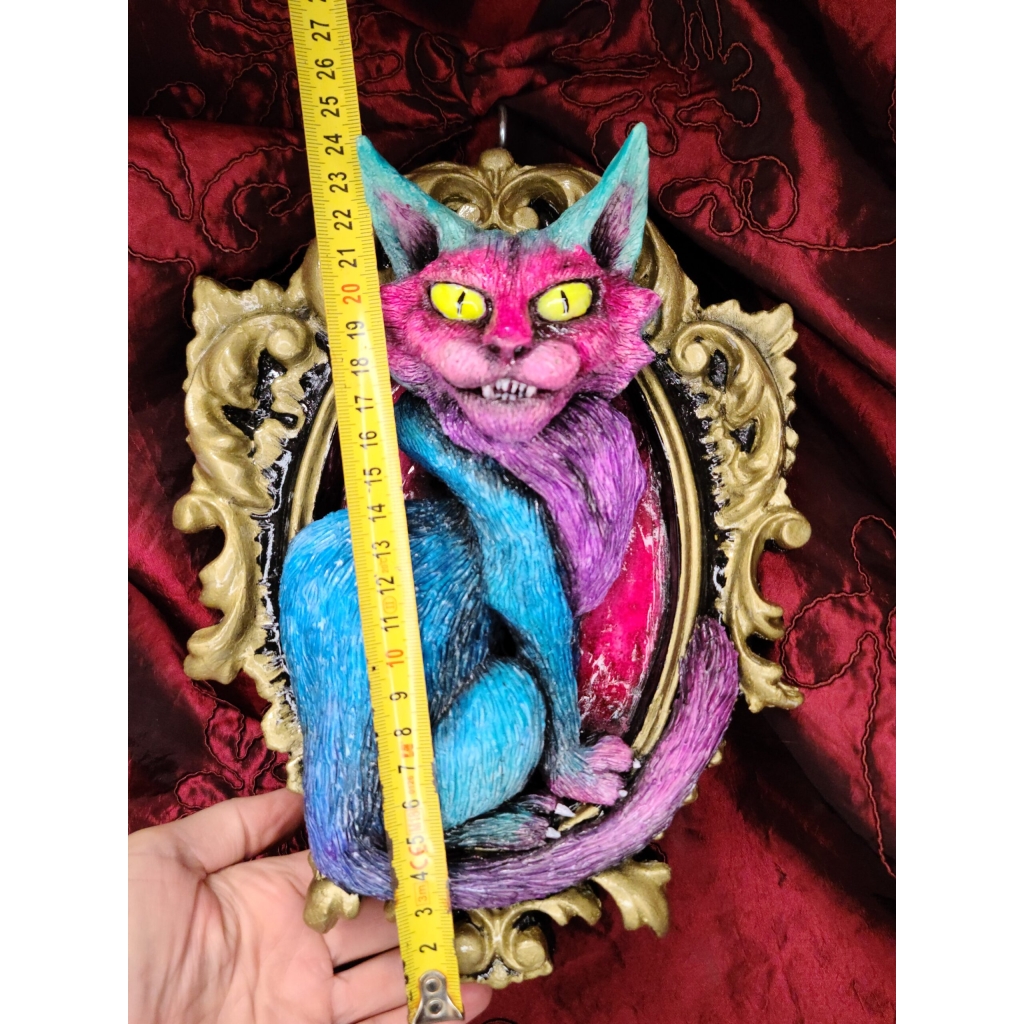 Gatto multicolore quadro tridimensionale