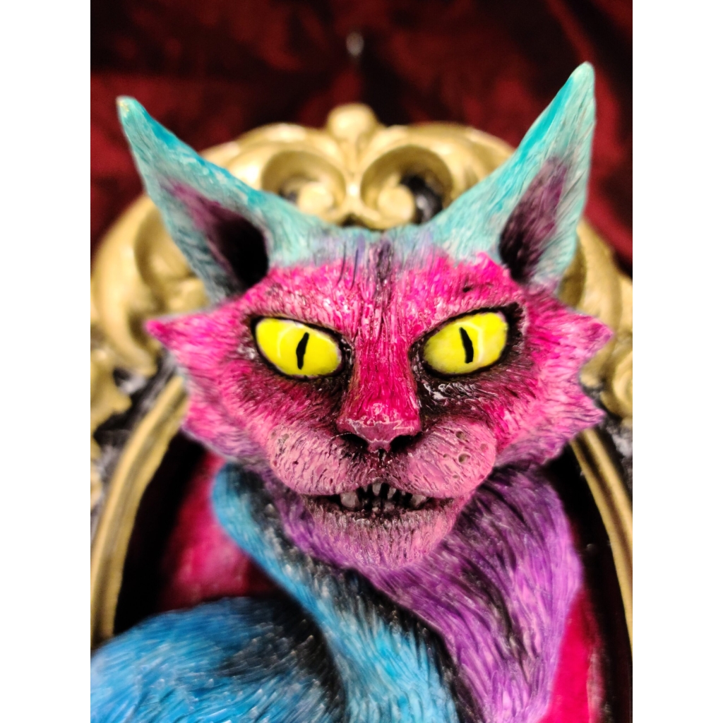 Gatto multicolore quadro tridimensionale