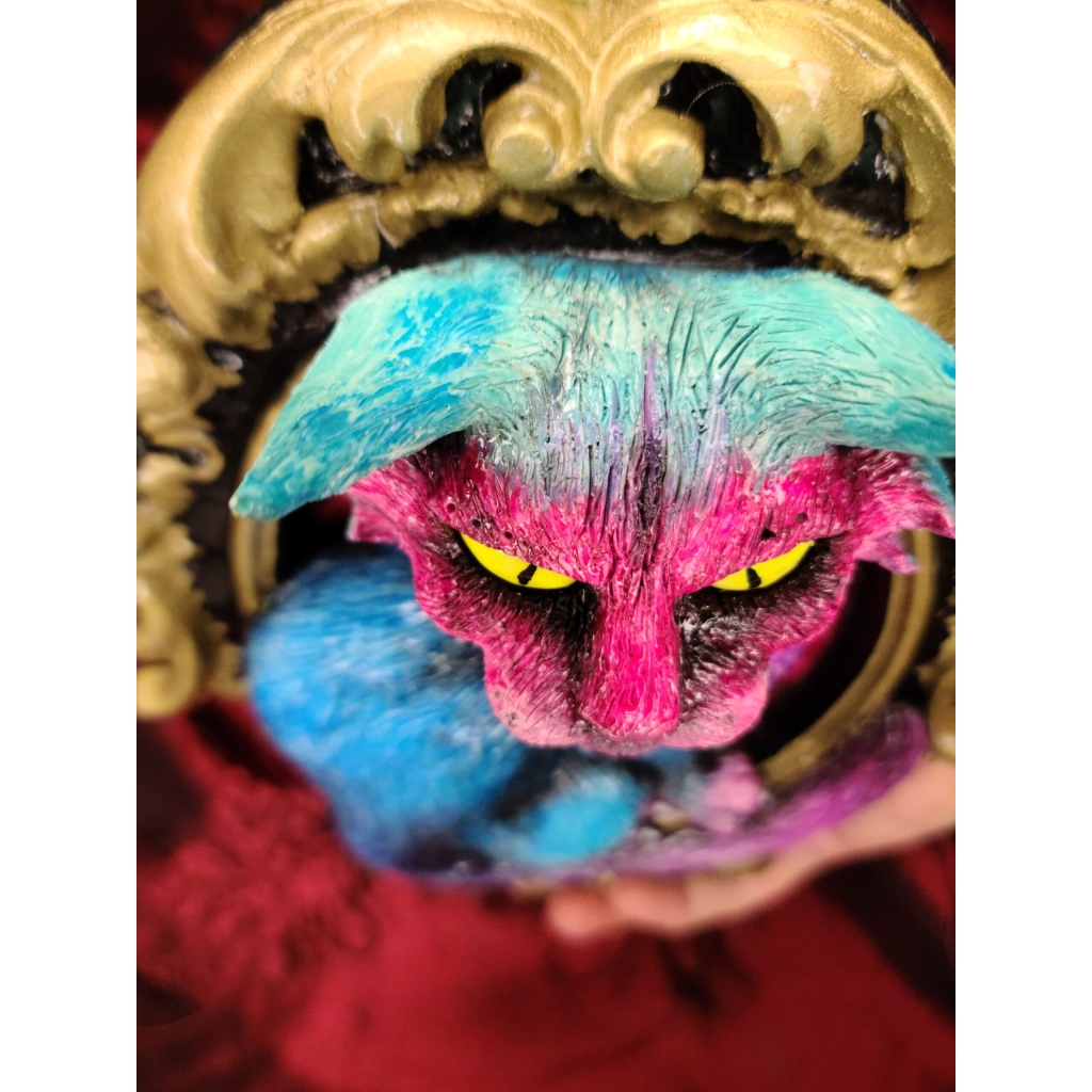 Gatto multicolore quadro tridimensionale