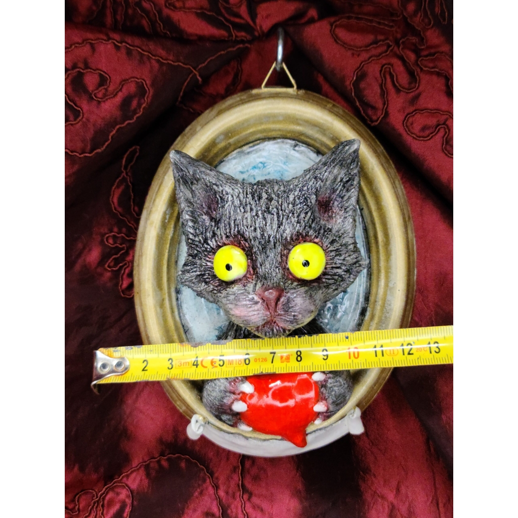 Gatto con Cuore quadro tridimensionale