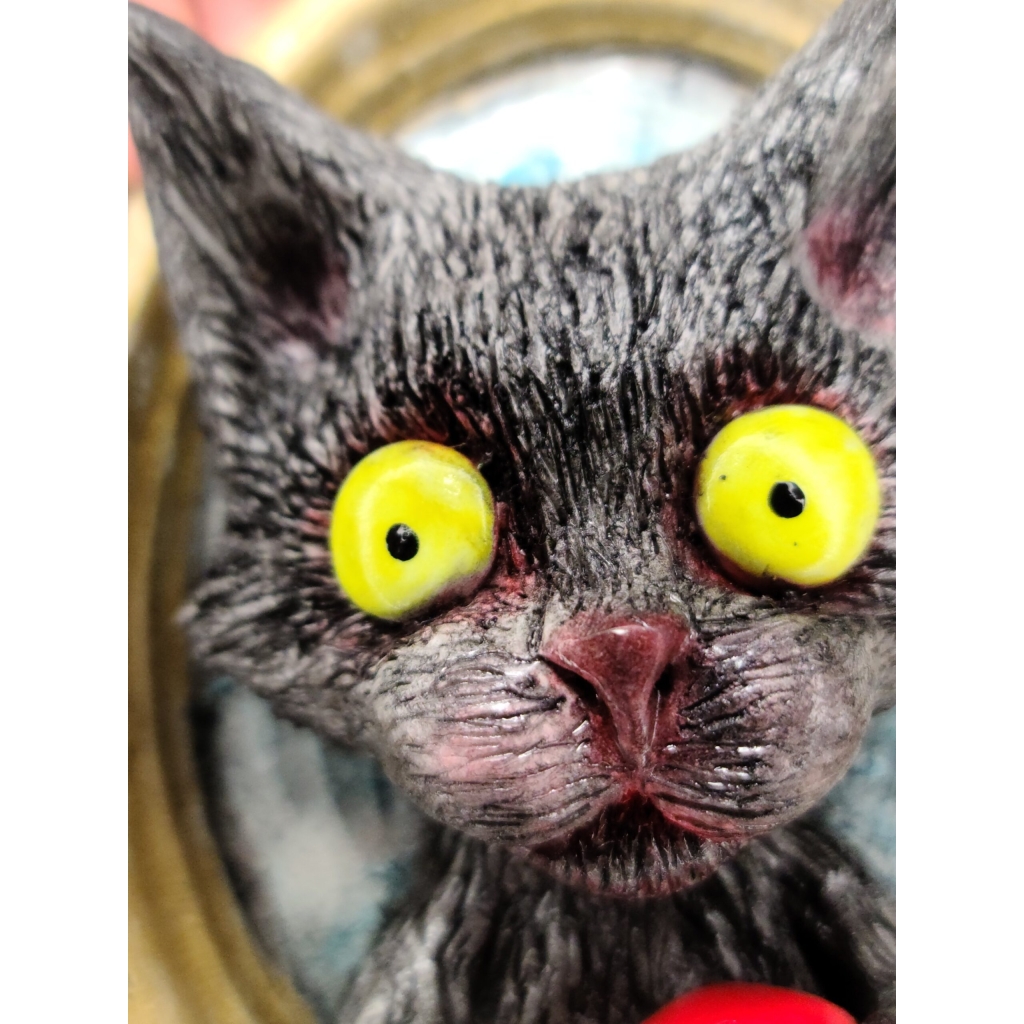 Gatto con Cuore quadro tridimensionale