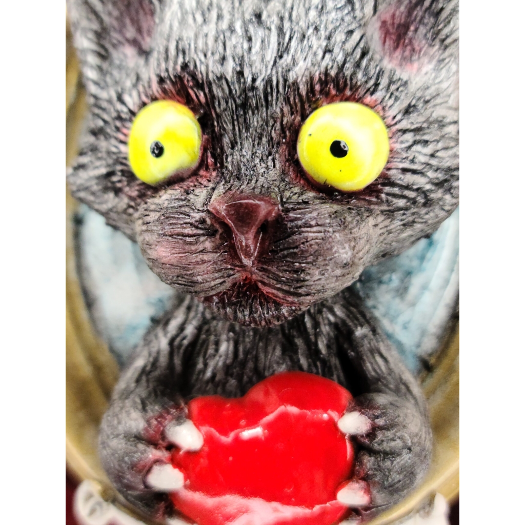 Gatto con Cuore quadro tridimensionale