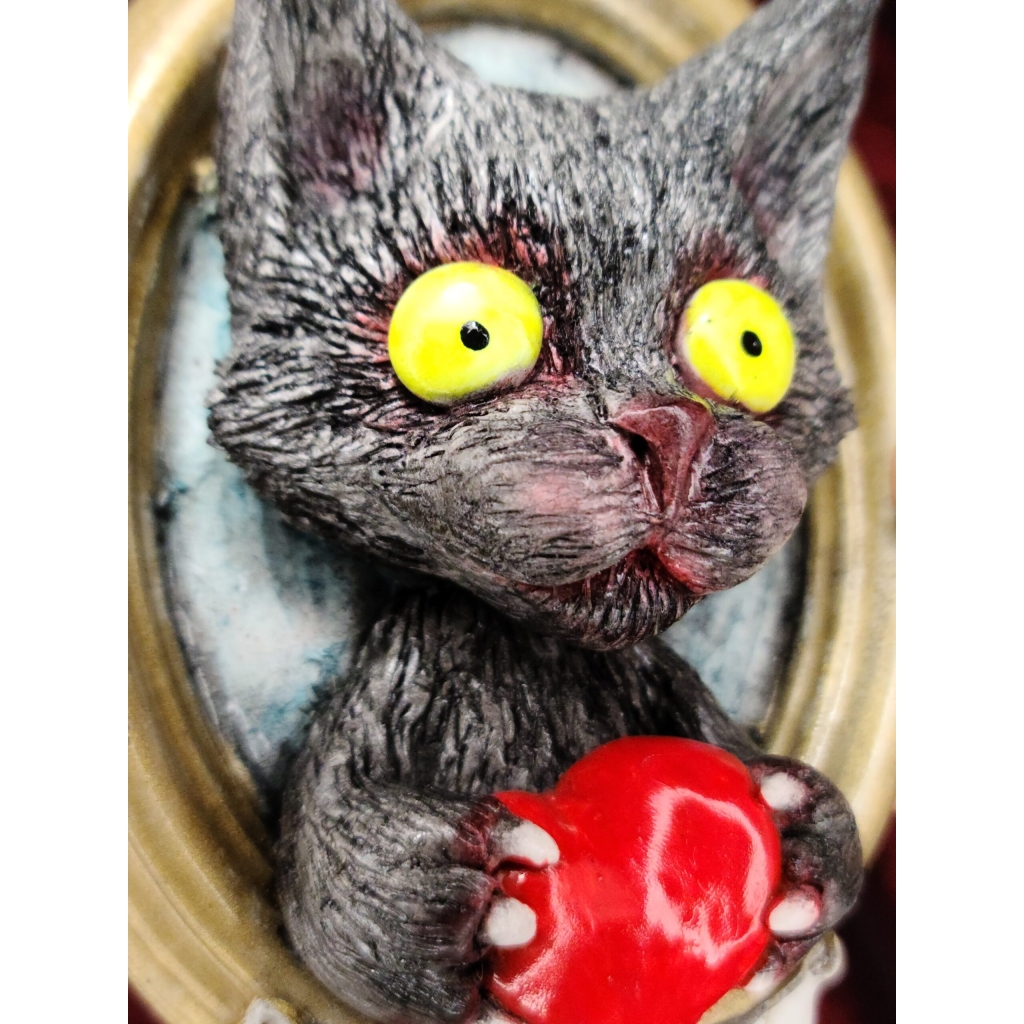 Gatto con Cuore quadro tridimensionale