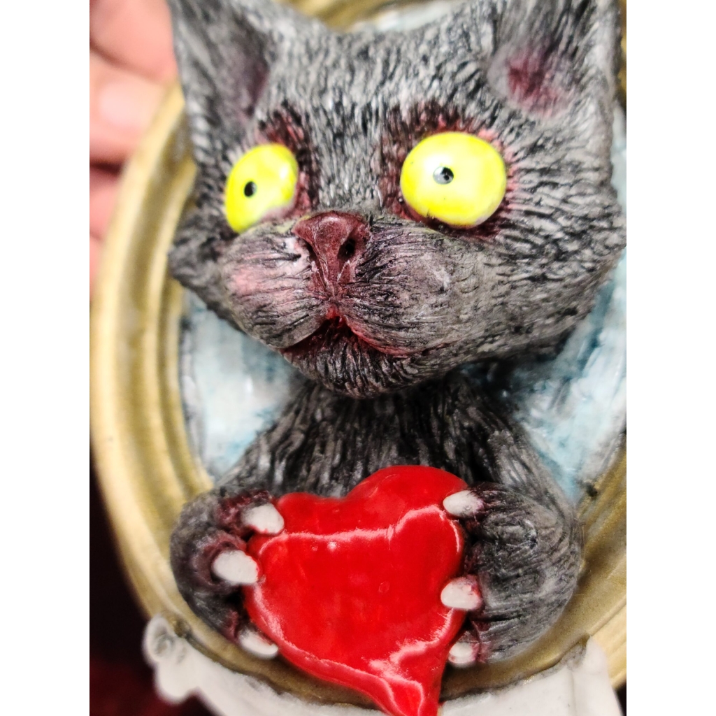 Gatto con Cuore quadro tridimensionale
