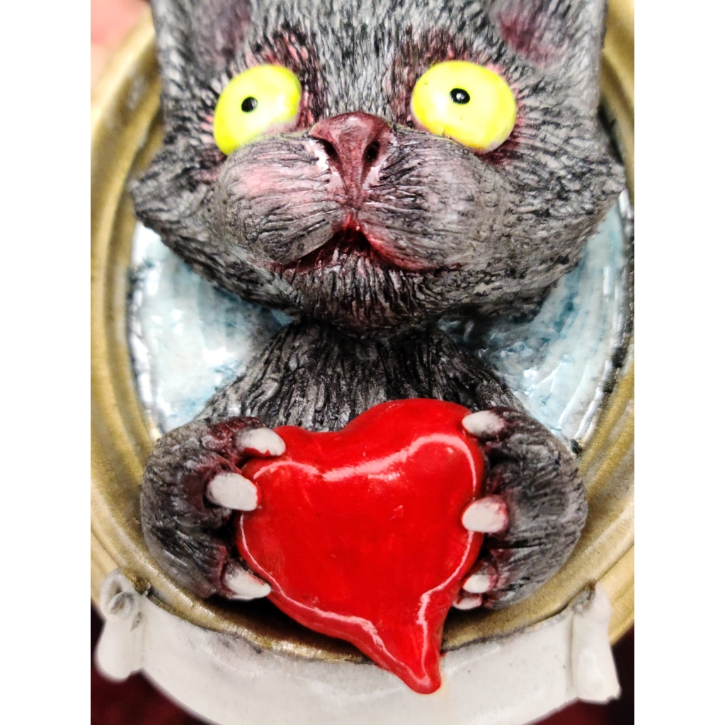 Gatto con Cuore quadro tridimensionale